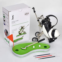 Zinc alloy golf cart pen holder with PU leather bag and 3 golf club pens