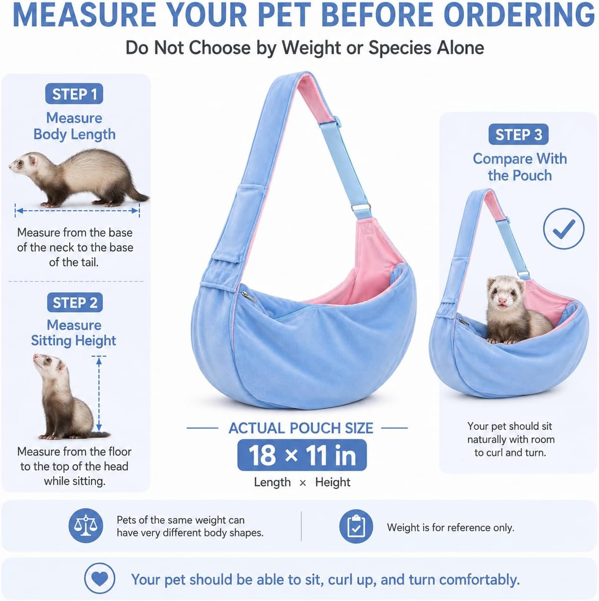 Cat Sling Carrier for Cats and Kittens - Blue-Large - image 3