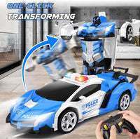 Transform Remote Control Car Toys for Boys 4-6 - Police Car Blue - image 3