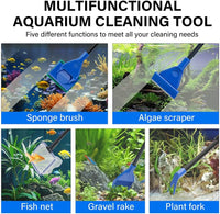 5 in 1 Fish Tank Cleaner Kit Aquarium Cleaning Tools with 19 Inch - Length 22-32inch(extendable) - image 2