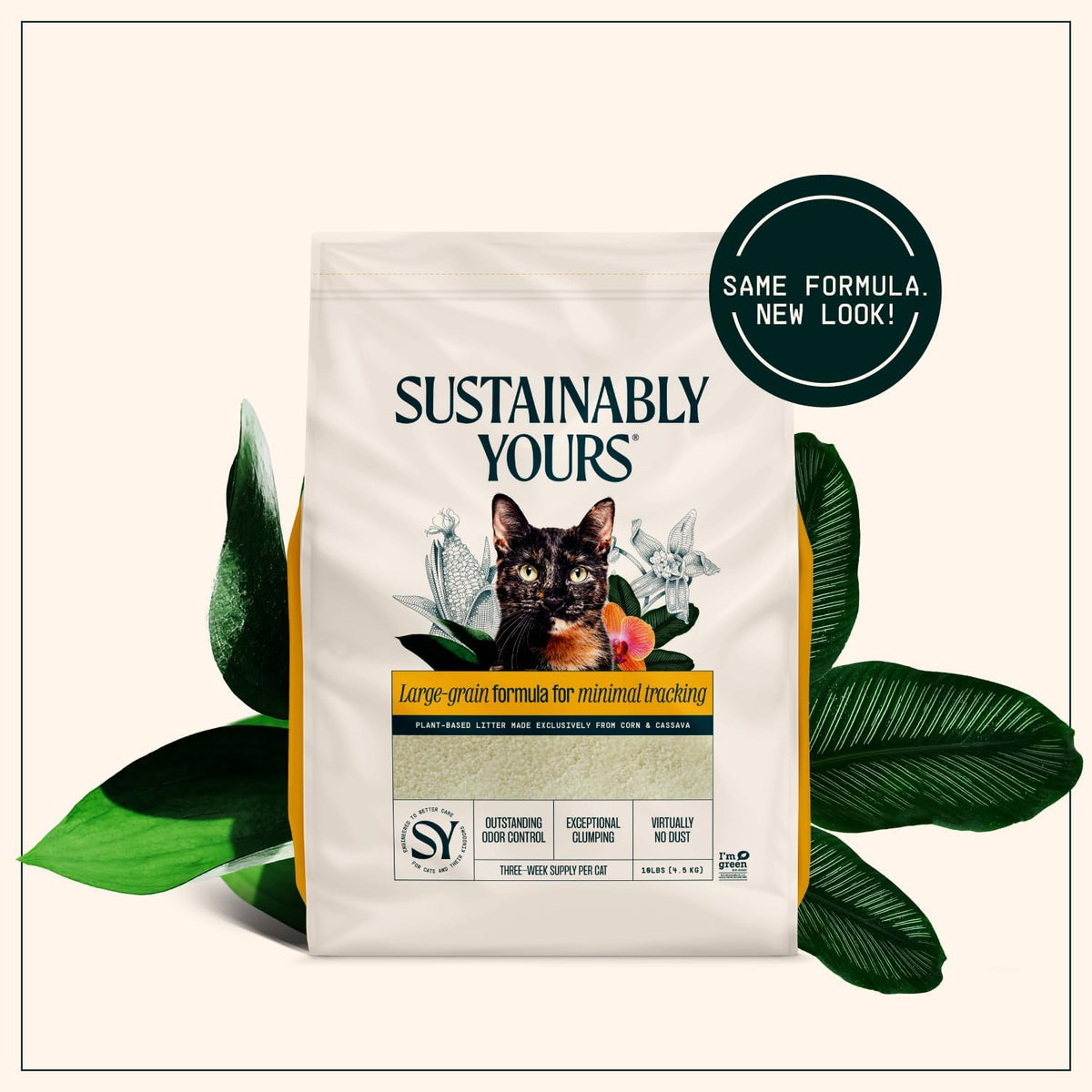 Sustainably Yours Natural Cat Litter, Small-Grain Formula - 10 lb / Large grains - image 4