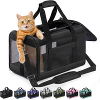 Conlun Cat Carrier Soft-Sided Pets Travel Carriers up to 15 Lbs - Black / 17.0"L x 11.0"W x 11.0"H