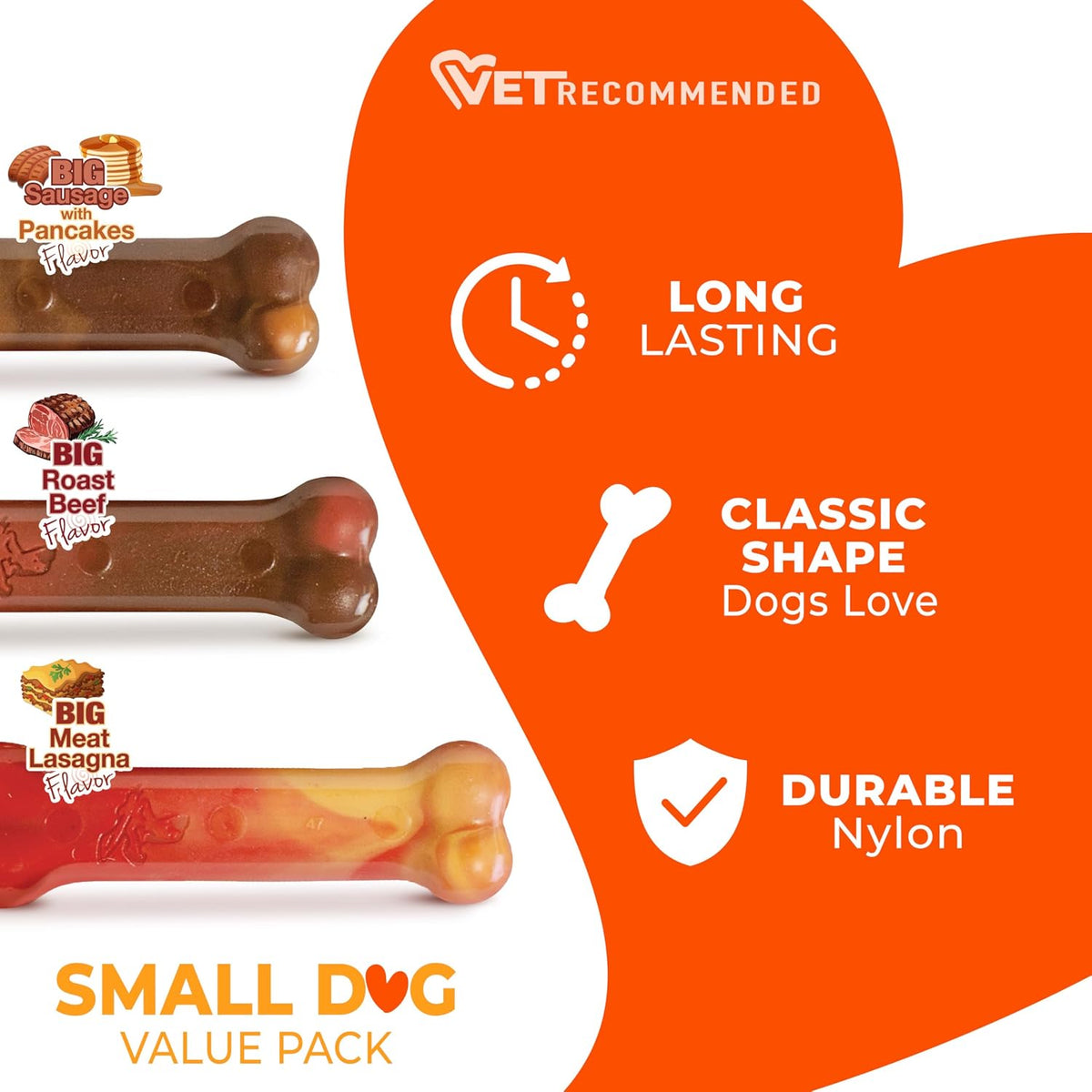 Nylabone Power Chew Basted Blast Dog Chew Toy - Pancakes & Sausage / X-Small - image 3
