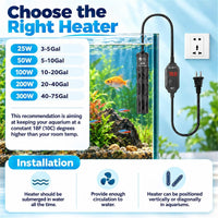 AquaMiracle Aquarium Heater Dry-Run Auto Power-Off & Overheat - For 5-10 Gal Aquariums - image 4
