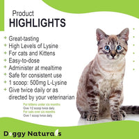 Trulysine L-Lysine for Cats Immune Support Oral Powder 21.2oz/600g - Cats & Kittens of All Age, Sneezing, Runny Nose Squinting, Watery Eyes-Fish & Poultry Flavor (U.S.A)(600 Grams (500mg / Scoop))