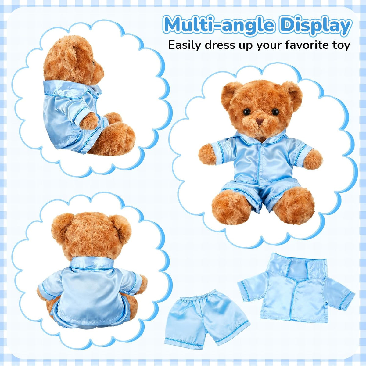 Skicuff pink 2-piece teddy bear pajama outfit with top and pants - view 10