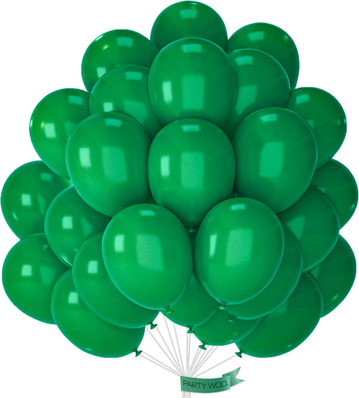 PartyWoo White Balloons 101pcs Matte White Latex Helium Balloons 12 - Green-y56