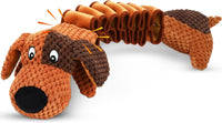 Squeaky Dog Toys for Large Dogs, Tough Tug of War Puppy Toy - Brown / Long neck dog