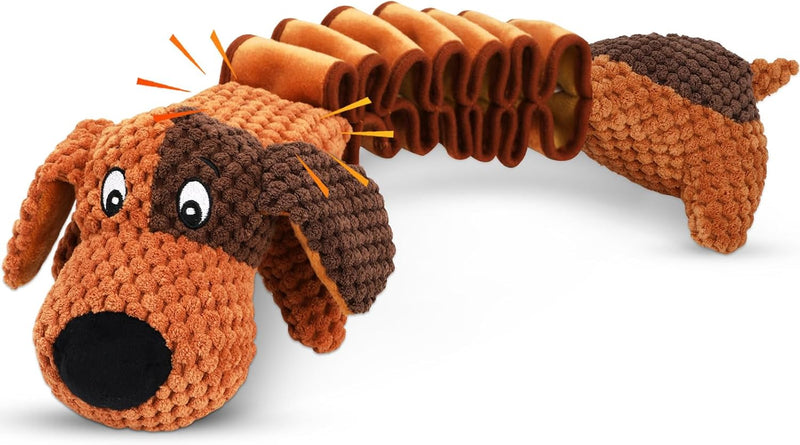 Squeaky Dog Toys for Large Dogs, Tough Tug of War Puppy Toy - Brown / Long neck dog