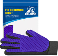 Pet Hair Removal Glove with 255 Silicone Tips for Dogs & Cats - Purple
