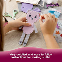 Qollorette felt sewing kit for kids with a handmade kitty stuffed toy and outfits - view 7