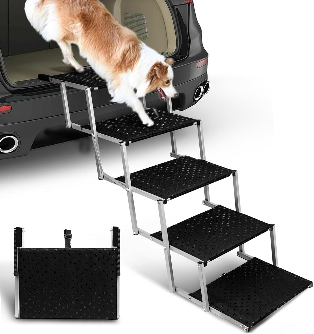 Foldable Dog Stairs for Car - 5 Steps