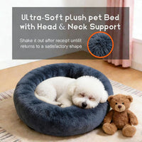 Comfort Donut Dog Bed, Ultra-Soft Pet Bed with Neck Support - 36''Lx36''Wx8''Th / Gray - image 4