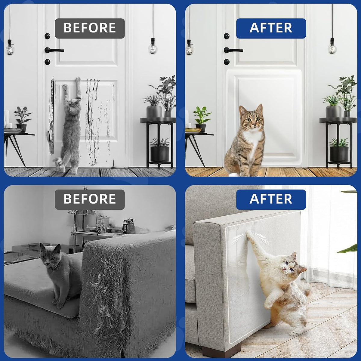 TOOSOFt Anti Cat Scratch Furniture Protector Clear Vinyl 196.9"x16.5" – Essentials for Cats - 160"x12.4" - image 3