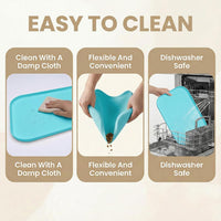 Non-Slip Silicone Dog Food Mat for Food and Water - 45 x 30 cm / Blue - image 2