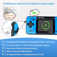 Handheld Game for Kids -Preloaded 220 Retro Video Games - Black+blue - image 3