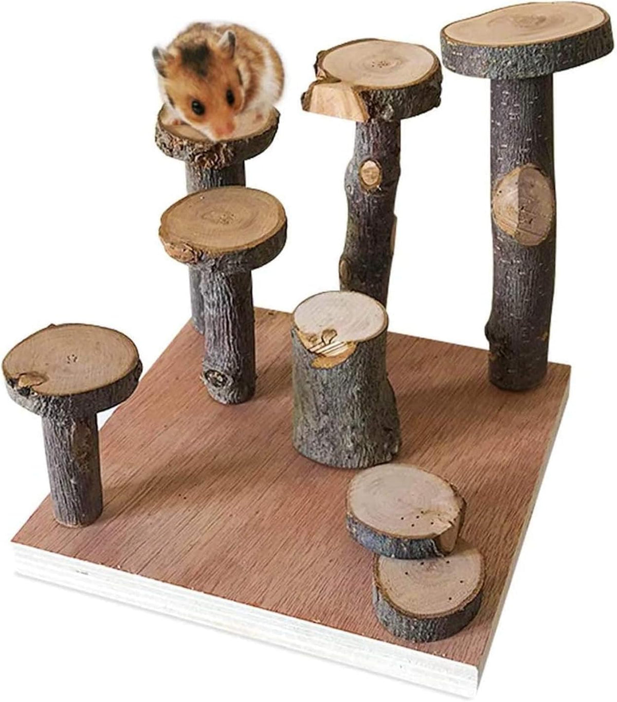 Wooden Hamster Platform Climb Toy Cage Accessories for Gerbil Dwarf - Medium