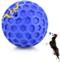 DISSKNIC Indestructible Squeaky Dog Ball, Relieves Anxiety - Large / Blue