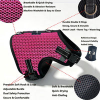 Mini Dachshund Harness, No Armpit Rub, Escape Proof, Reflective - Rose Red / S: Chest 32-41cm (12.5"-16") - image 2