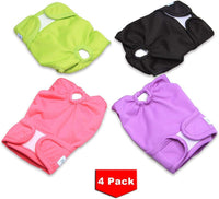 Teamoy Female Dog Diapers, Washable Doggie Period Diaper - M (Pack of 4) / Black+ Purple+ Green+ Rose Red (4pcs) - image 2