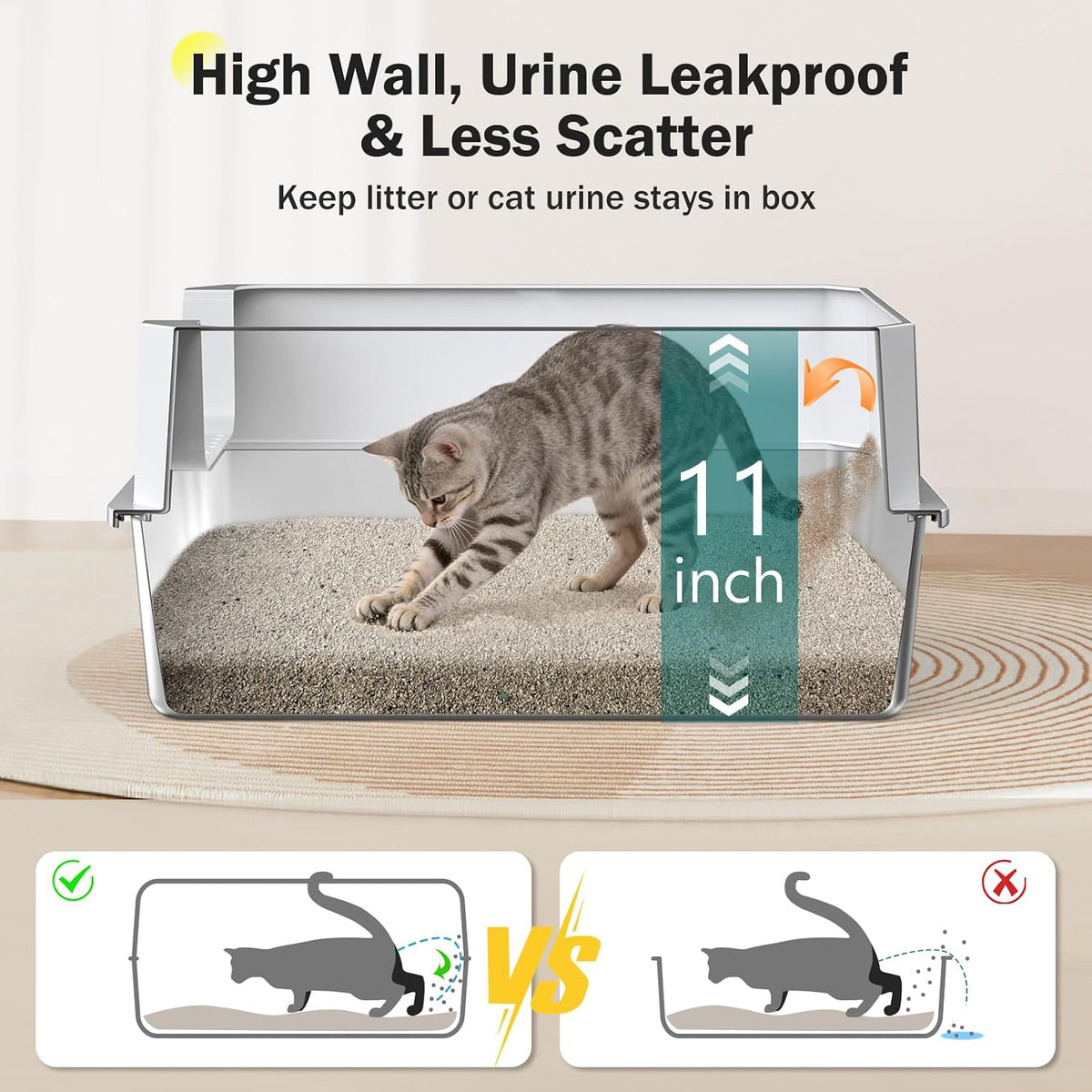Stainless Steel Litter Box - Silver Grey / XL - image 2