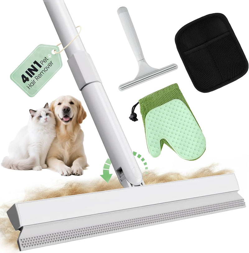 Carpet Rake for Pet Hair Removal Tool - Pearl White