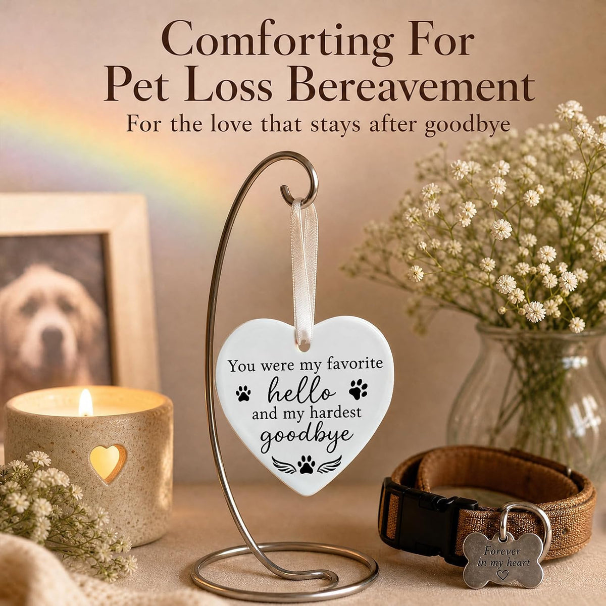 OFlyDesigns Pet Memorial Ceramic Heart Keepsake - Goodbye - image 2
