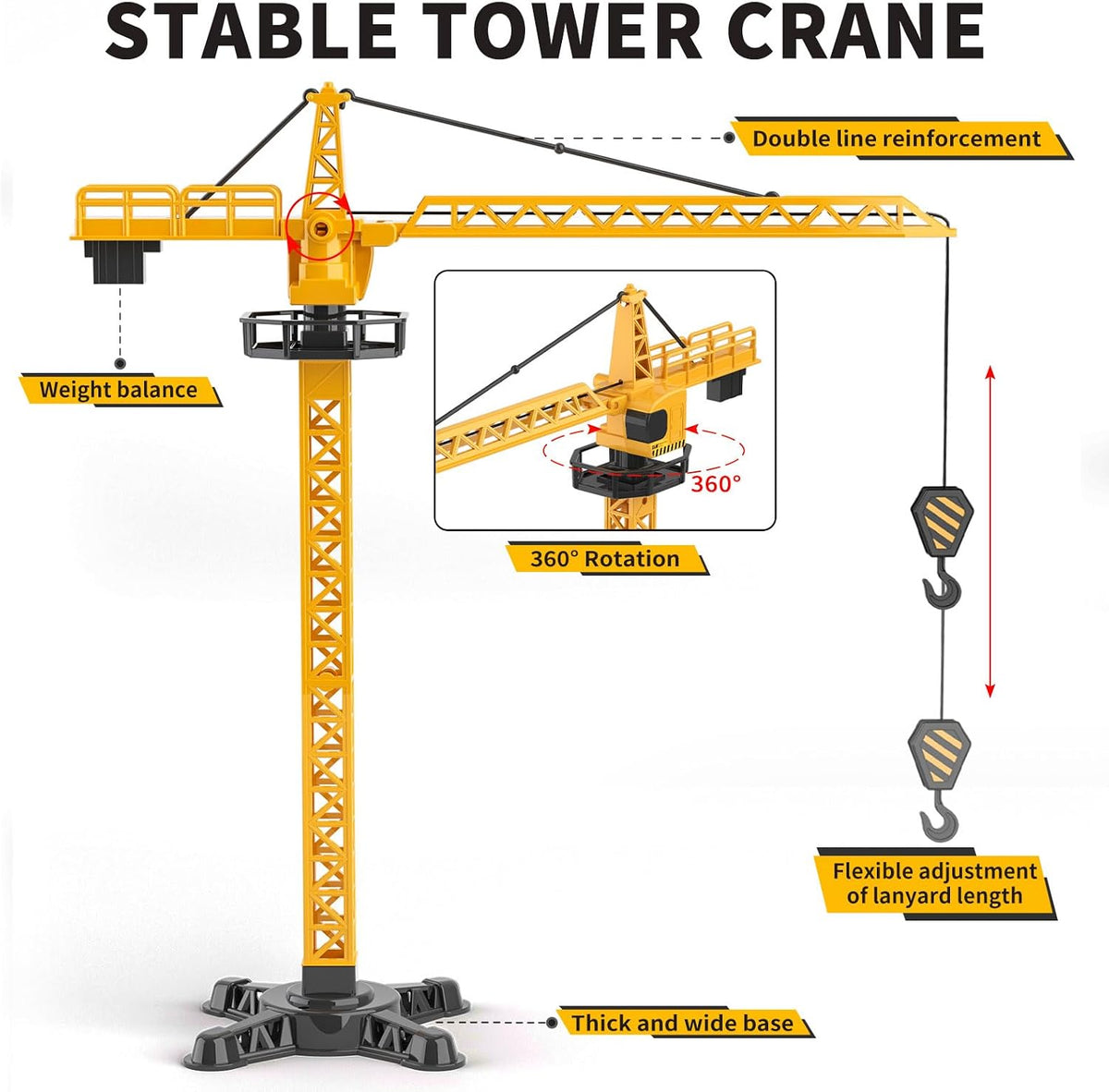 Kids Construction Toys, Construction Truck Toys Set w/Crane - image 4