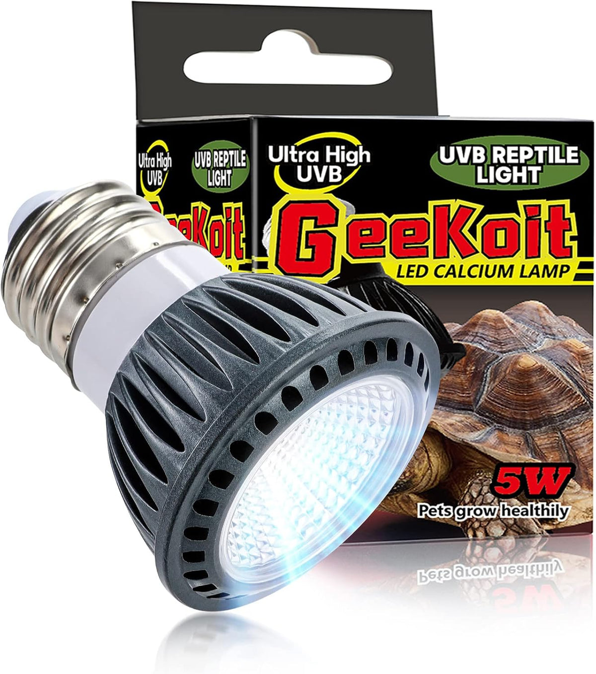 5 watt UVB LED reptile light bulb with E26 socket for desert-dwelling reptiles