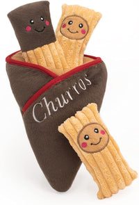 ZippyPaws Burrow Hide & Seek Plush Puzzles, Milk and Cookies - Churro Cone - image 3