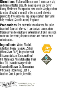Silver Honey Rapid Relief 6oz Spray for Horses Only, Use on Equine Scratches / Pastern Dermatitis / Mud Fever / Dew Poisoning / Cracked Heels
