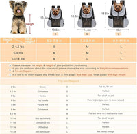 WOYYHO Pet Dog Carrier Backpack Small Dog Front Backpack Ventilated Mesh Dog Travel Back Pack with Safety Belt for Travel Hiking Cycling Outdoor Adventures (Size M: 5-9 lbs, Grey)
