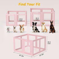 DIY Clear Acrylic Dog Playpen House - Skin Pink / 8PCS / 30.3"H - image 3