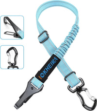 IOKHEIRA Dog Seatbelt, Updated Adjustable Harness Reflective Bungee Dog Car Seat Belt with Aviation - Light Bule