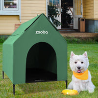 Zooba Large Dog House Outdoor - Green / Medium: 29 inch