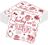 Yoyuspy 50 pink pumpkin baby shower napkins in gingham and polka dot prints - view 5