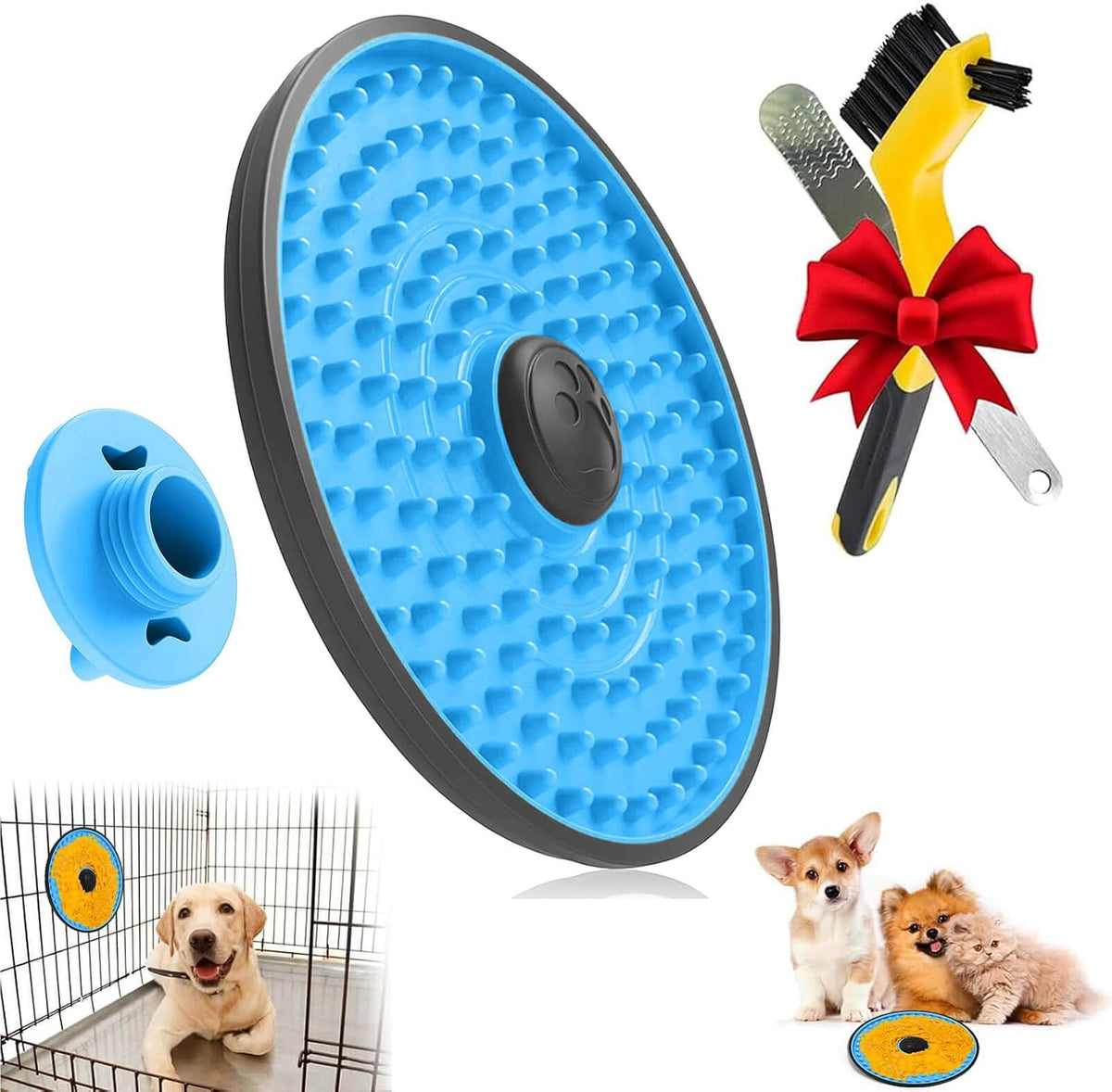 Lick Mat for Dogs Crate Lick Pad Slow Feeder for Crate Training – Essentials for Dogs - 1 pcs / Blue