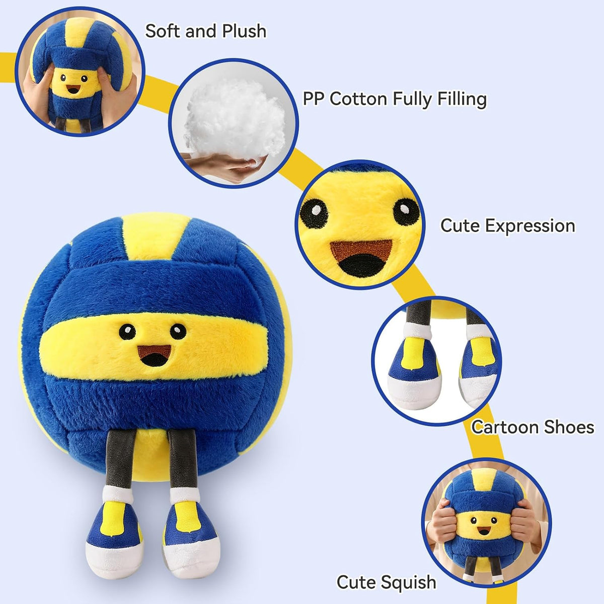KUCCO-PILLOW 11 inch soccer ball plush pillow with two little legs - view 9