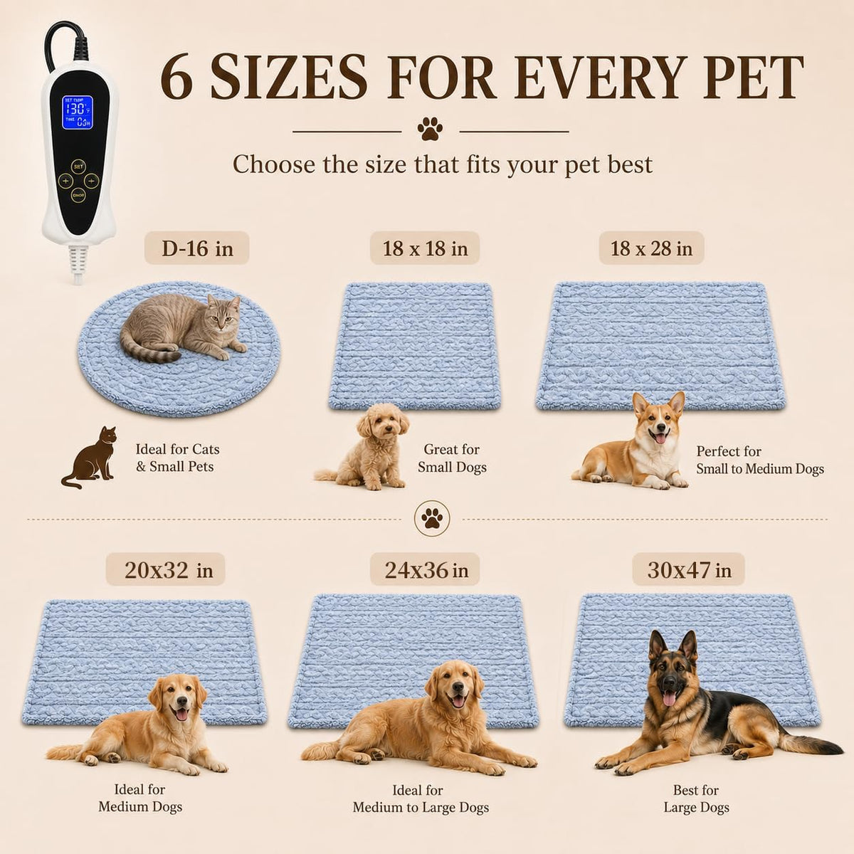 Large Dog Heating Pad 34×21in Obtained MET&UL Dual Certification-Gray – Essentials for Dogs - Grayish blue / 28x18 in - image 3