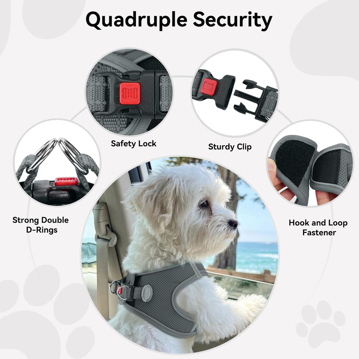 Joytale Step-in Dog Harness, Soft Breathable Mesh, Black S – Essentials for Dogs - L--Chest: 18.5-21.5'' / Gray - image 3