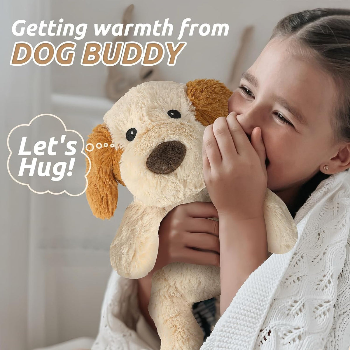 Highland Cow Stuffed Animals - White and Brown Puppy - image 2
