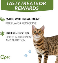 OPET Freeze Dried Duck Cat Treats, Single Ingredient Grain Free High Protein Pet Food for Cats and Dogs, Healthy Training Snacks，Freeze Dried Duck Breast Sliced Fillets (Duck Breast, 1.48 Ounce)