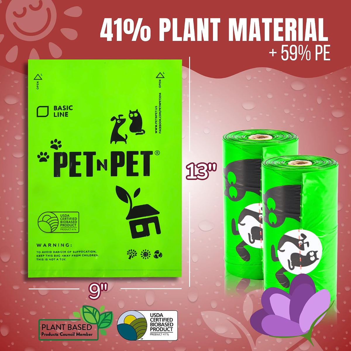 Pet N Pet Dog Poop Bags Rolls, Lavender Scented, Plant Based - Lavender- Scented / 1 Count (Pack of 270) - image 2