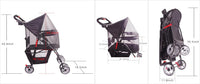 Full-Window pet Stroller 4 Wheels for Cats & Dogs - 4 Wheels / Black - image 2