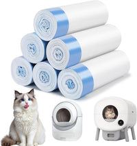 ondware 120 automatic cat litter box bags, 6 rolls with pull rope closure