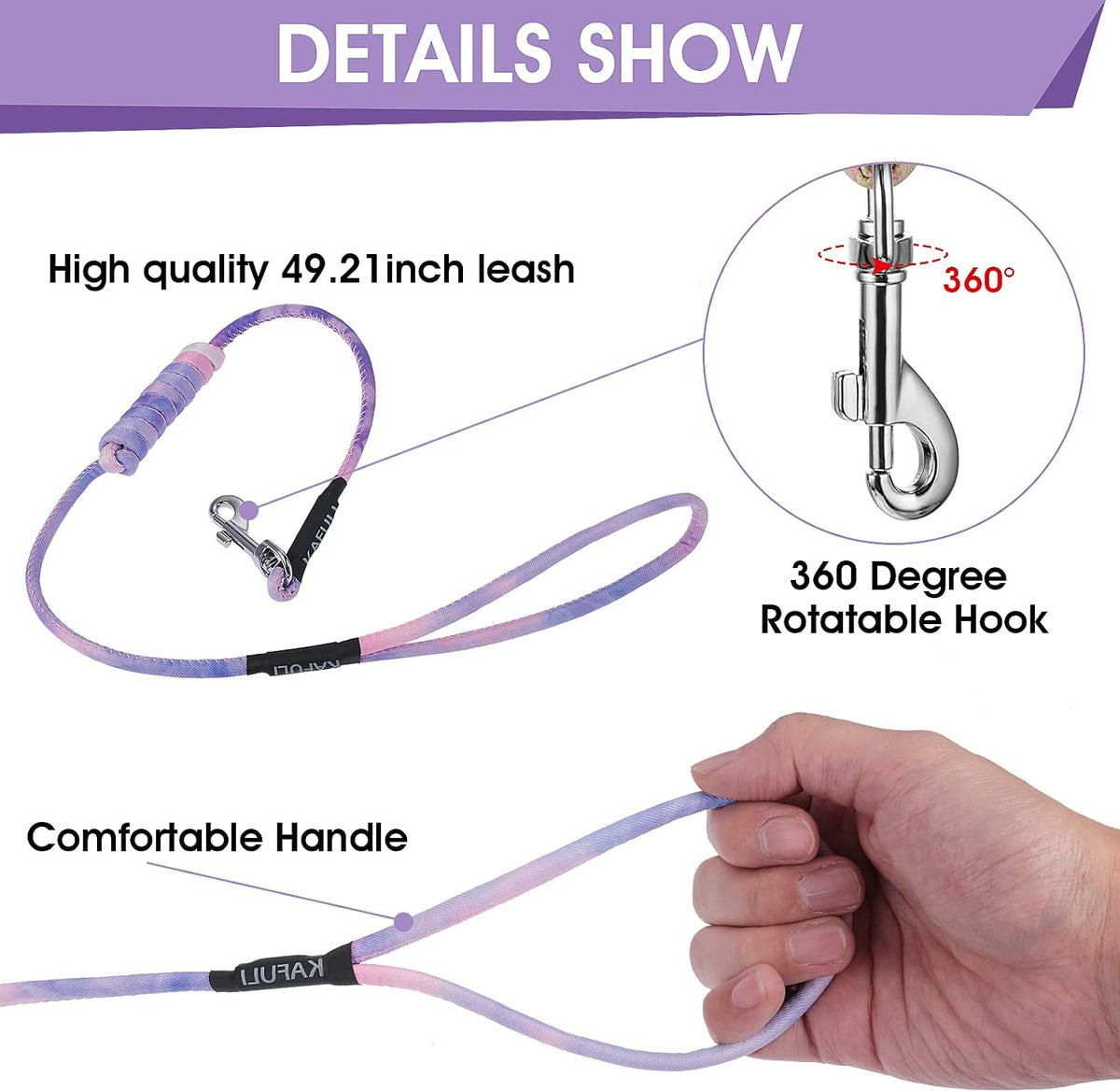 TIESOME Cat Harness and Leash Set - Gradient Purple - image 3