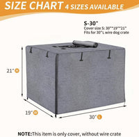 DONORO Dog Crate Cover 24 Inch Waterproof Pet Kennel Cover 600D Heavy - 30.0"L x 19.0"W x 21.0"H / Grey - image 2
