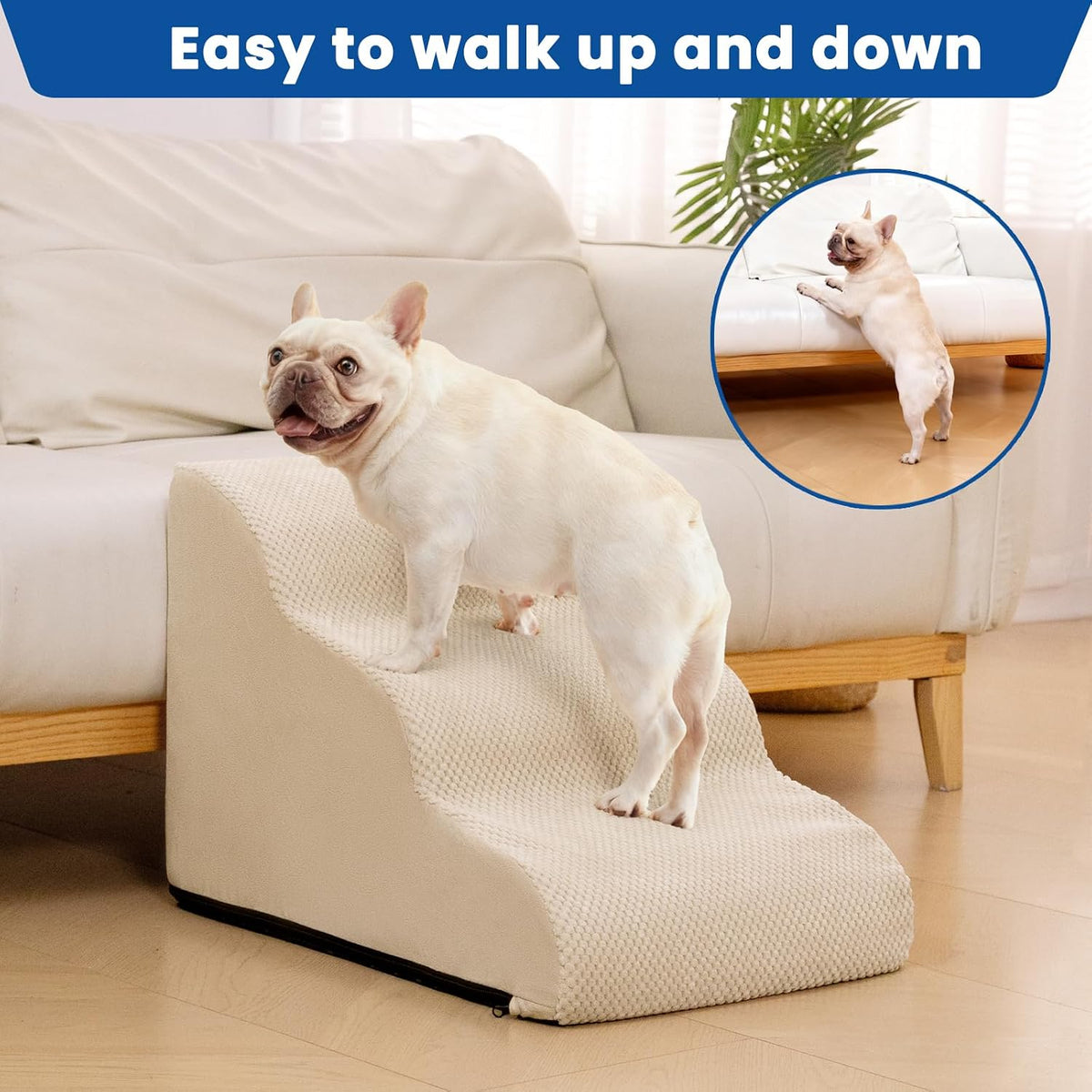 Dog Stairs for Small Dogs & Cats - Beige / 3 - image 2