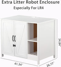 Cat Litter Robot Enclosure,for Placing Litter Robot 3/4,Power Outlet and Dog-Proof Shelf for Litter Robot Cabinet,Litter Collector for Automatic Litter Box Enclosure,Cloud White