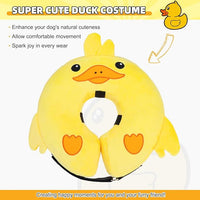 KOOLTAIL Inflatable Dog Cone Collar, Soft Dog Cone Alternative for Large Medium Small Dogs After Surgery, Cute Costume Adjustable Donut Neck Cone for Dogs Cats, Comfortable Recovery E Collar, Duck M